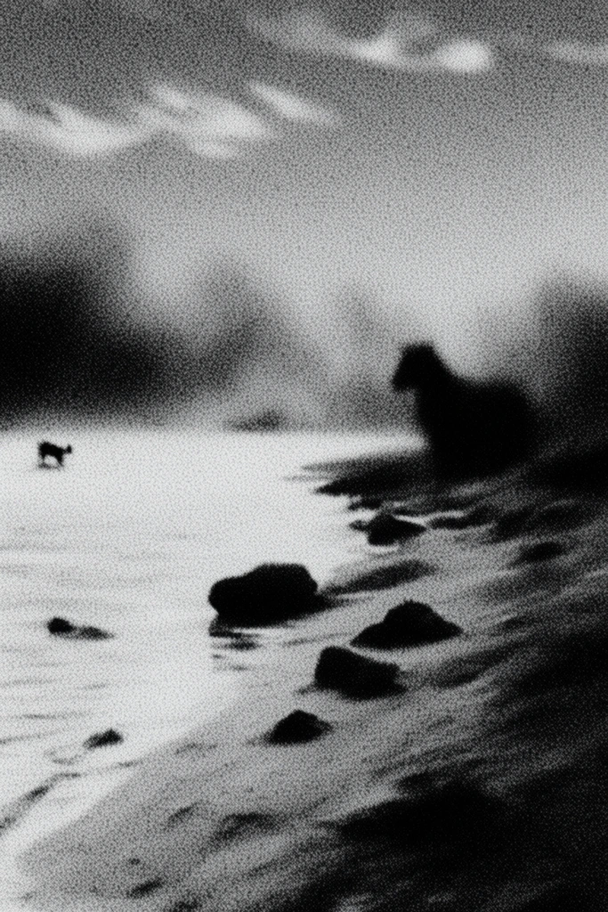 Granular Analog Noir style AI image example 2