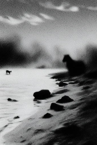 Granular Analog Noir style reference image — monochrome noir