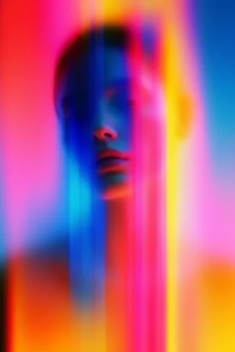 Luminous Glitch Spectrum style reference image — neon glow