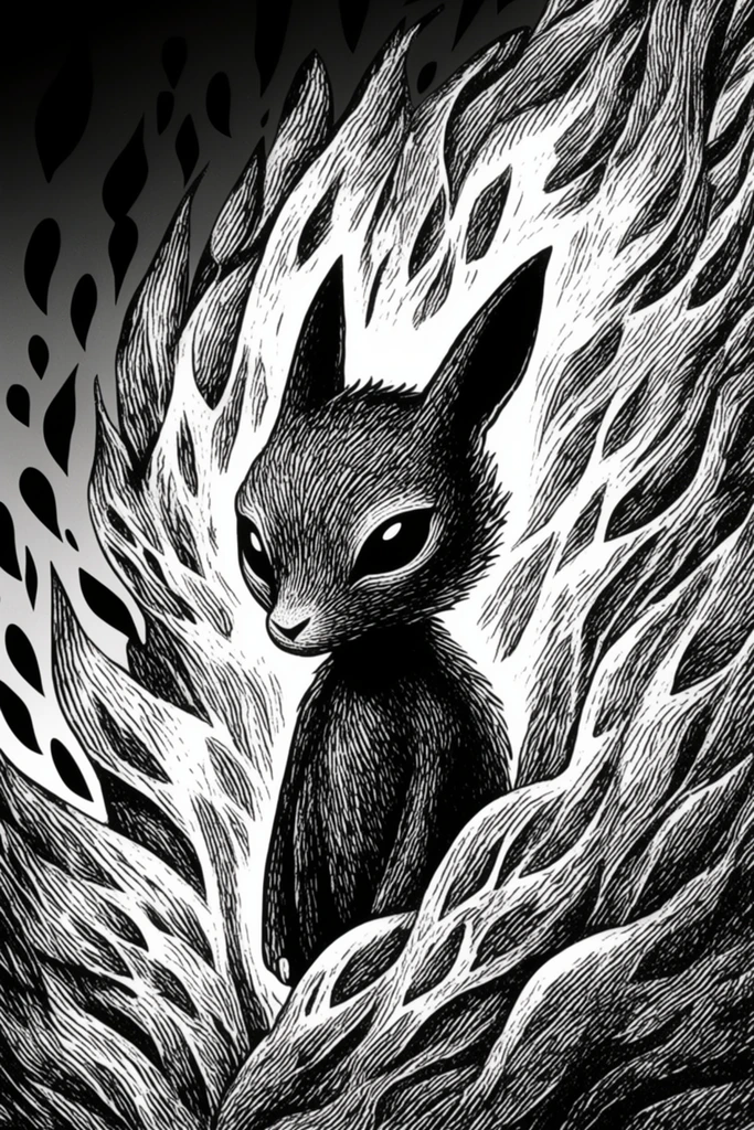 Monochrome Linear Craftsmanship style AI image example 3