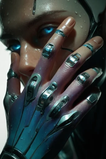 Ethereal Cybernetic Surrealism style reference image — biotech cybernetic
