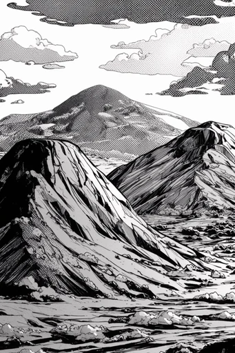 Graphic Monochrome Narrative style reference image — manga screentone