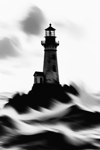 Kinetic Spectral Monochrome style reference image — ghostly silhouette