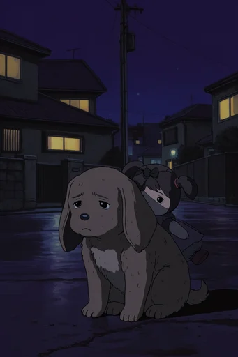 Cinematic Nocturnal Anime style reference image — deep indigo and navy palette