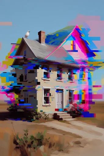 Surreal Chromatic Glitch style AI image example 4