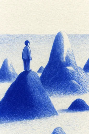 Monochromatic Cobalt Surrealism style reference image — monochromatic ultramarine blue
