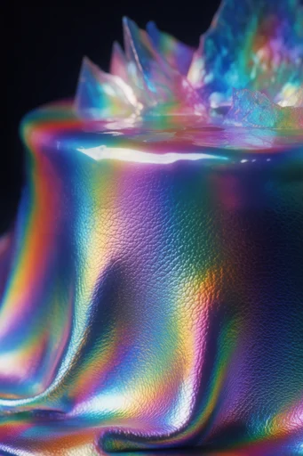 Iridescent Digital Distortion style reference image — pixel sorted patterns