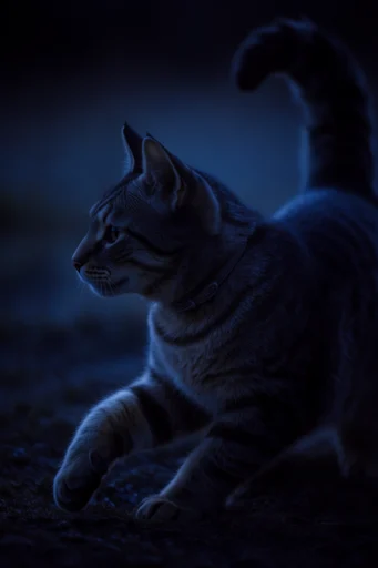 Cinematic Cobalt Noir style reference image — shallow depth of field