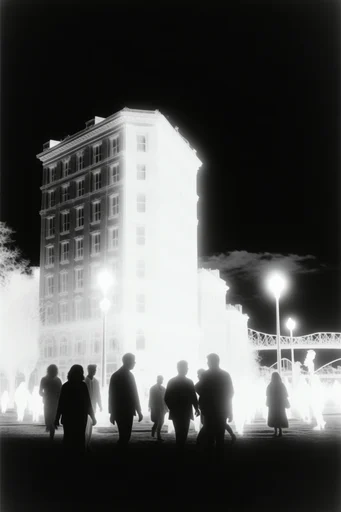 Ethereal Nocturnal Luminescence style reference image — high contrast black and white