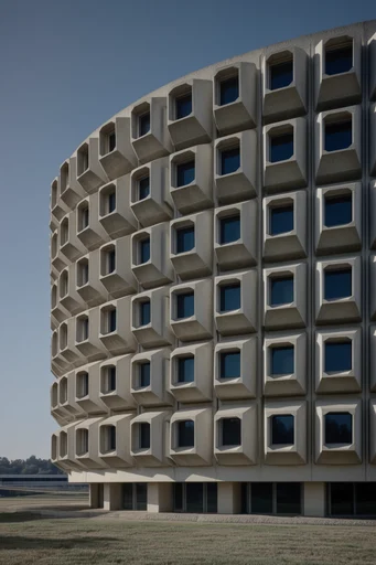 Monolithic Parametric Brutalism style AI image example 2
