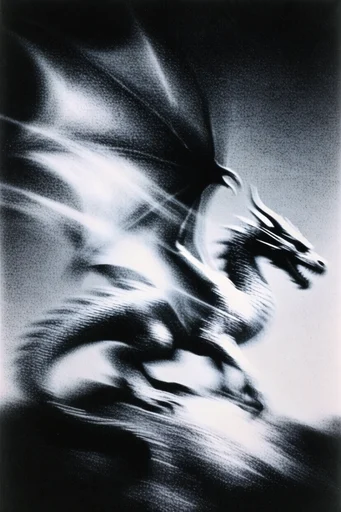 Ethereal Noir Kineticism style reference image — atmospheric motion blur