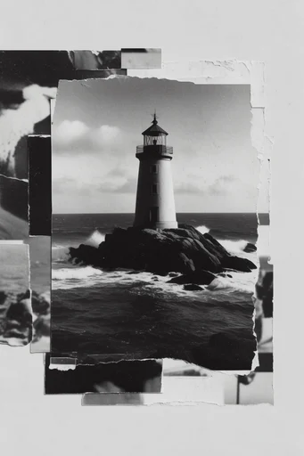 Gritty Monochromatic Collage style reference image — distressed xerox aesthetic