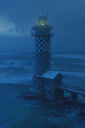 Frozen Industrial Dystopia style reference image — post-apocalyptic winter