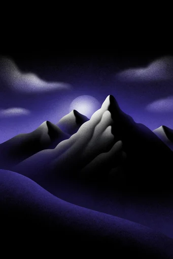 Electric Nocturnal Stippling style reference image — electric blue and indigo palette