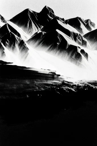Ethereal Grain Noir style reference image — high-contrast monochrome
