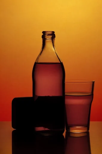 Cinematic Amber Silhouette style reference image — saturated amber backdrop