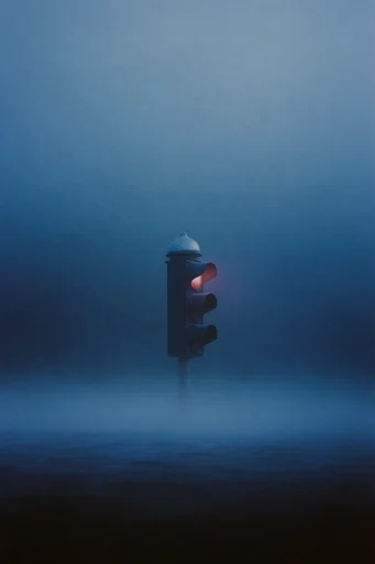 Cinematic Nocturnal Minimalism style reference image — volumetric atmospheric fog
