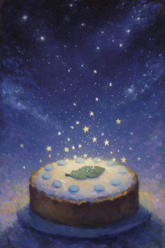 Luminous Nocturnal Folklore style reference image — whimsical celestial elements