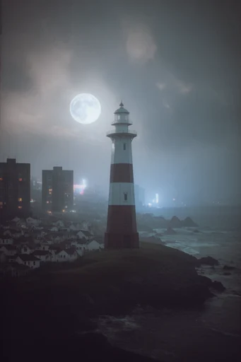 Cinematic Liminal Fog style reference image — grainy film texture