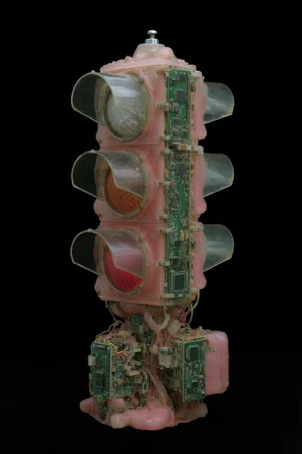 Bioluminescent Techno-Organic Synthesis style reference image — bioluminescent circuitry
