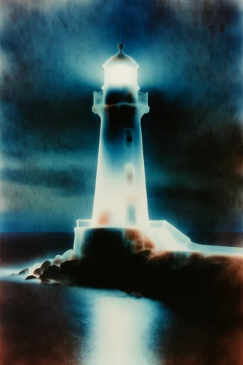 Ethereal Spectral Noir style reference image — darkroom distortion