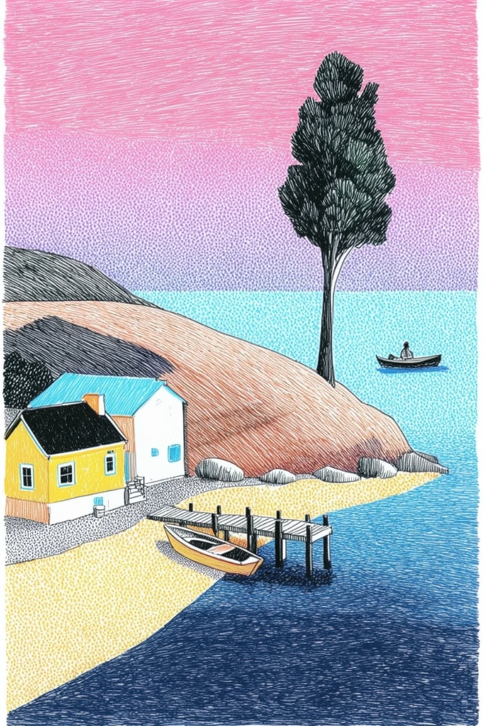 Graphic Print Illustration style AI image example 2