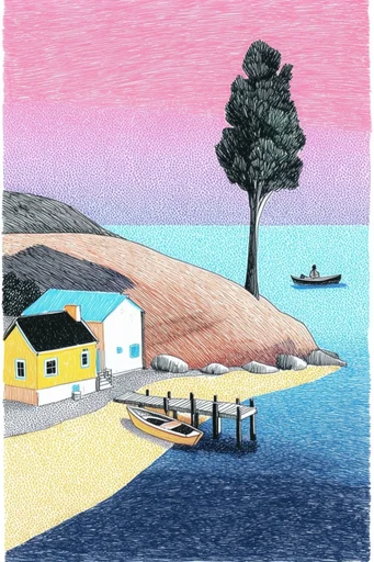 Graphic Print Illustration style AI image example 2