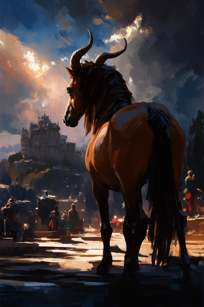 Painterly Heroic Chiaroscuro style AI image example 3