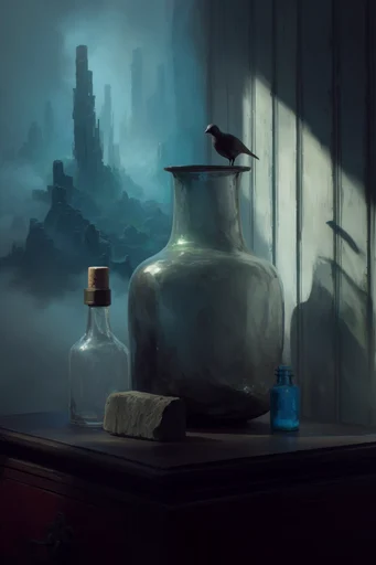 Monolithic Atmospheric Dystopia style reference image — monolithic structures