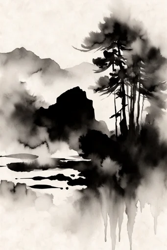 Ethereal Ink Minimalism style reference image — sumi-e