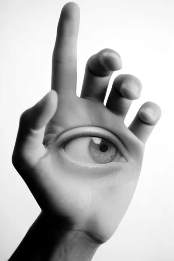 Monochrome Surrealist Realism style reference image — high-contrast chiaroscuro