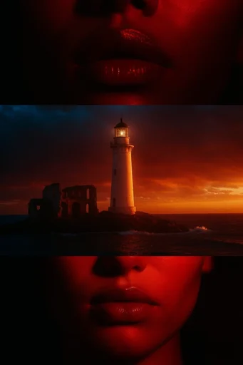 Cinematic Crimson Noir style reference image — pitch-black background