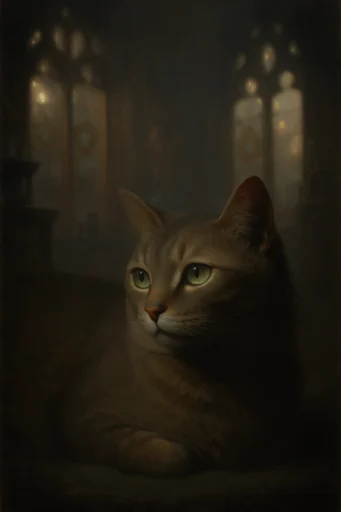 Atmospheric Gothic Nocturnes style reference image — warm amber glow