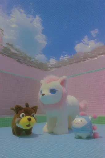 Ethereal Pastel Poolcore style reference image — vaporwave aesthetic