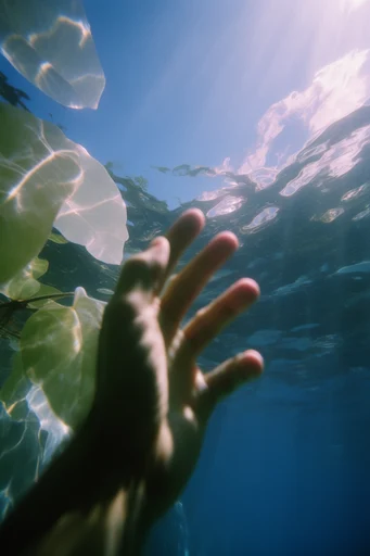Luminous Submerged Etherealism style reference image — shimmering caustic light