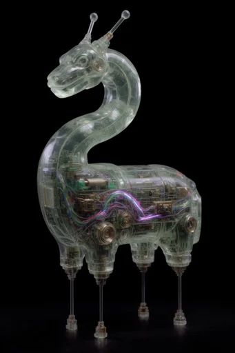 Bioluminescent Techno-Organic Synthesis style AI image example 3