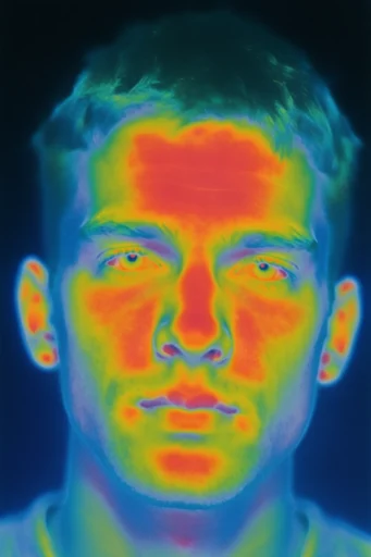 Luminous Thermal Noir style reference image — surveillance noir