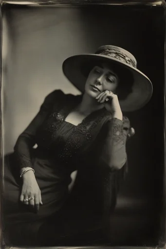 Ethereal Radiographic Noir style reference image — wet plate collodion