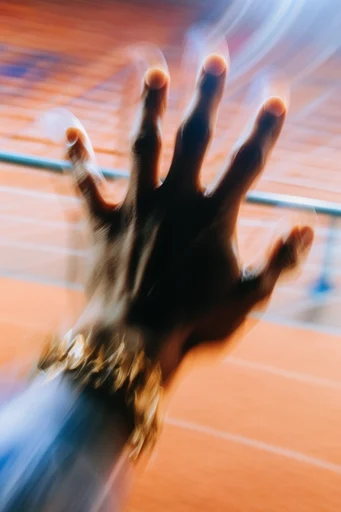 Kinetic Amber Motion style reference image — intentional camera movement