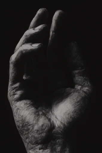 High-Contrast Noir Chiaroscuro style reference image — stippling and hatching