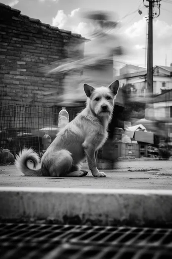 Spectral Urban Kineticism style reference image — shutter drag