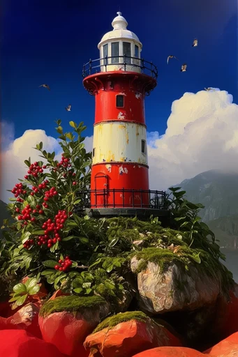 Saturated Graphic Botany style reference image — vivid primary colors