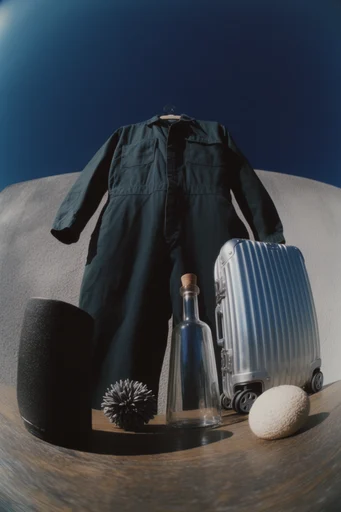 Distorted Skyward Futurism style reference image — fisheye lens distortion