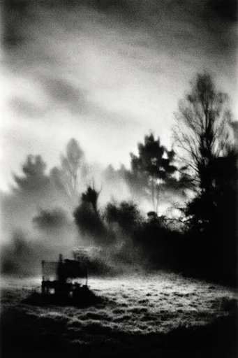 Haunting Monochrome Pictorialism style AI image example 2