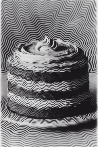 Monochrome Glitch Topography style reference image — optical illusion