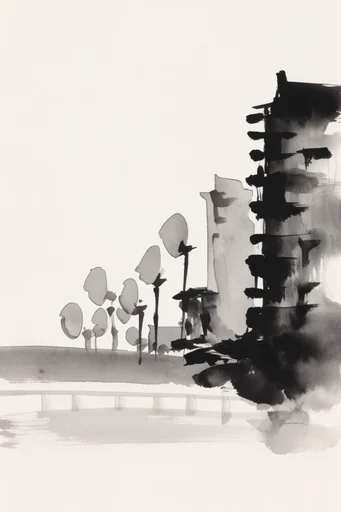 Ethereal Ink Minimalism style reference image — sumi-e