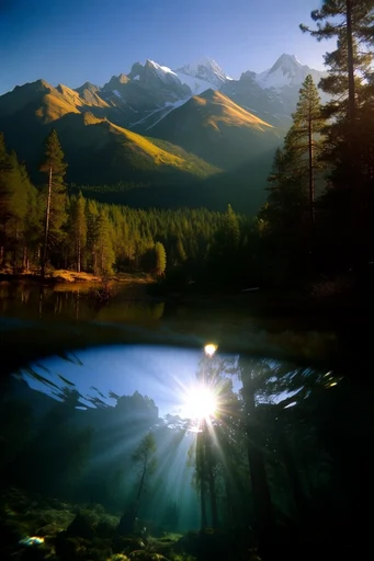 Bioluminescent Liminal Decay style reference image — crepuscular rays