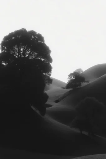 Ethereal Monochrome Silhouette style AI image example 2