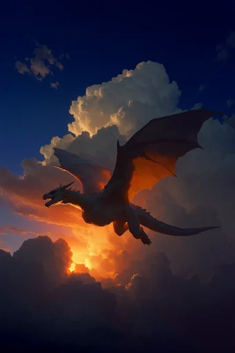 Monumental Twilight Cloudscapes style reference image — deep indigo sky