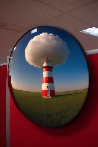 Graphic Surrealist Minimalism style reference image — fisheye perspective